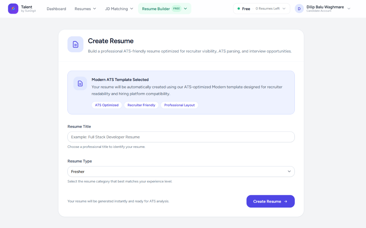 SunDigitATS - AI Resume Intelligence Platform